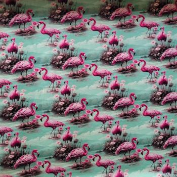 Preview: Jersey Baumwolle Pink Flamingo von Stenzo | Meterware